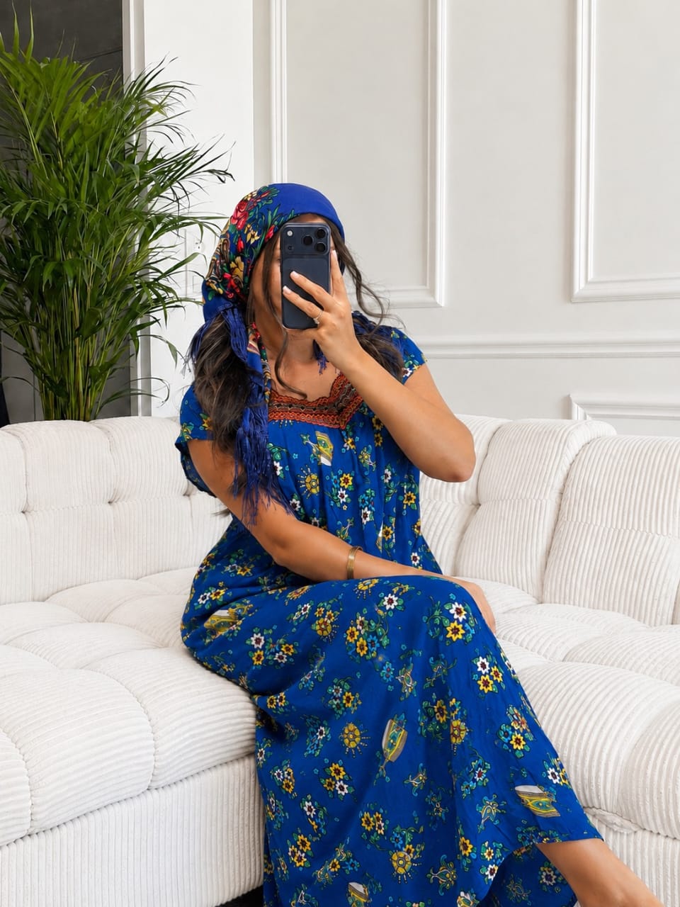 Robe Tiziri Flora bleue