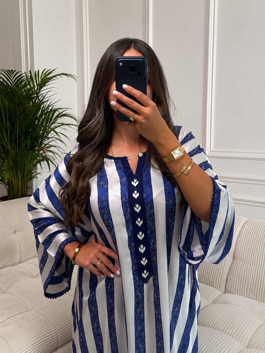 Gandoura Jawhara Oversize Bleue 🦋