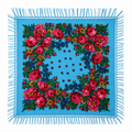Foulard kabyle traditionnel bleue ciel avec frange — Best-seller