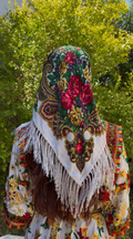Foulard kabyle traditionnel à franges blanc