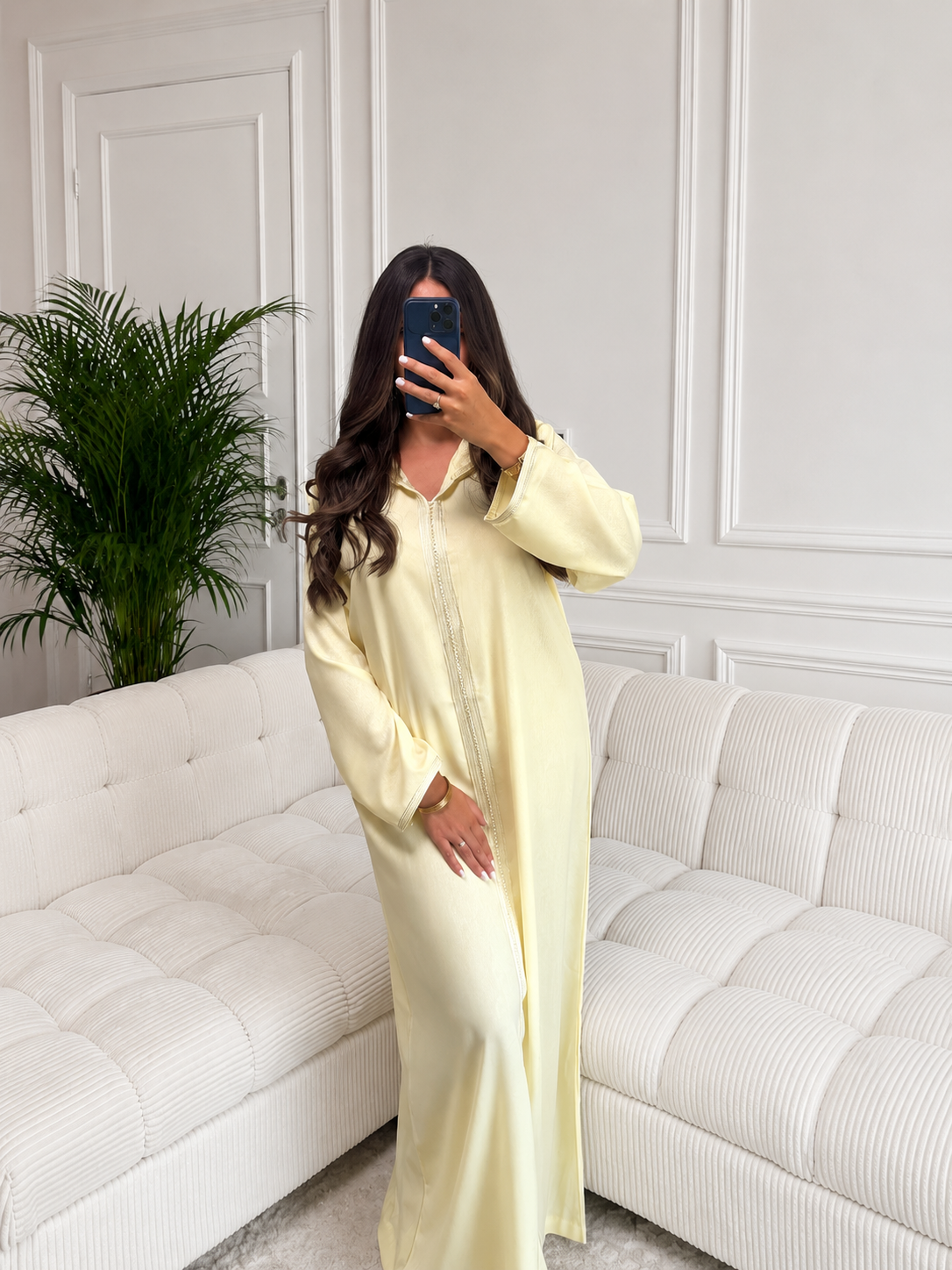 Jellaba Linda Jaune Beurre 🧈