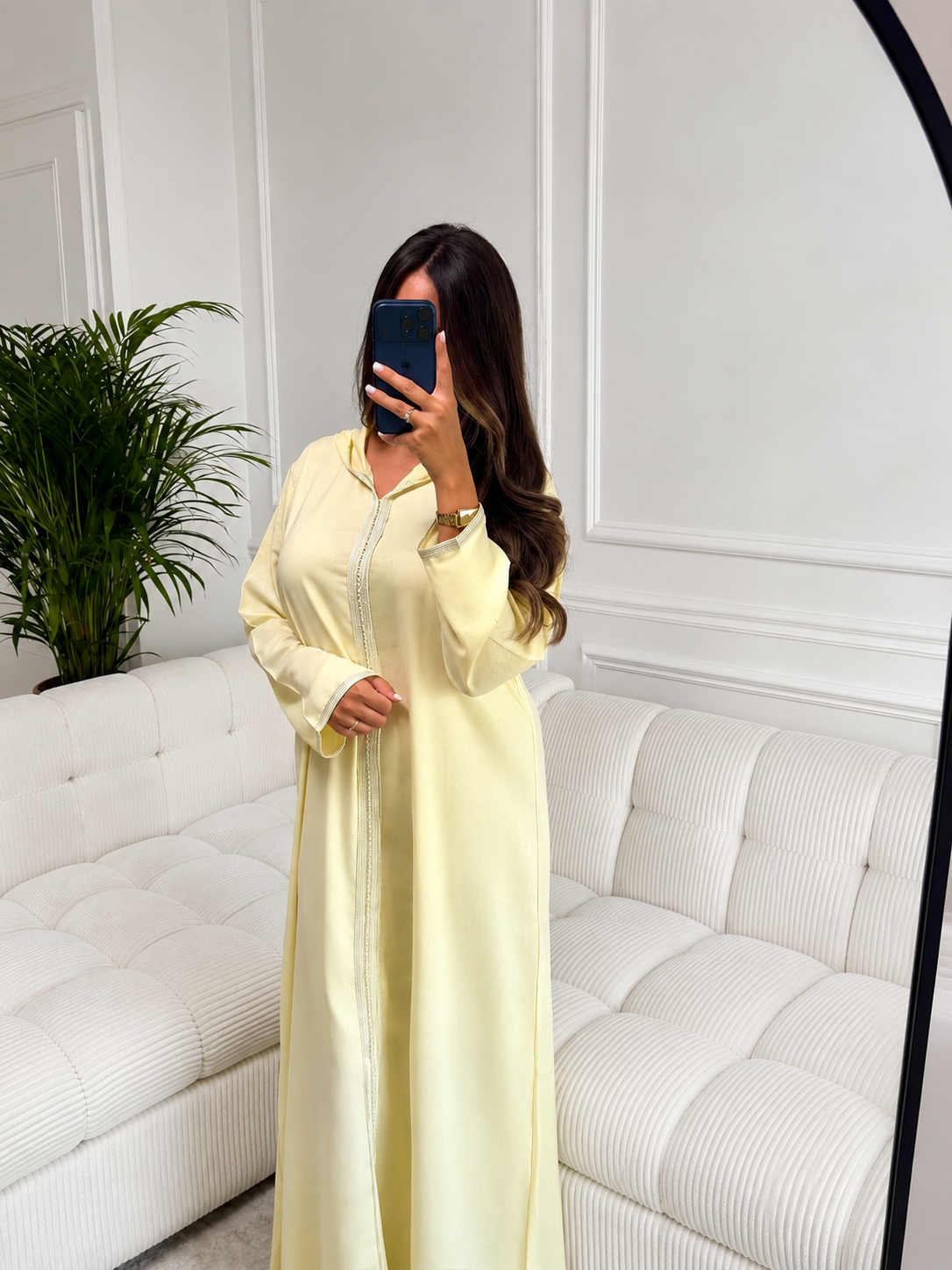 Jellaba Linda Jaune Beurre 🧈