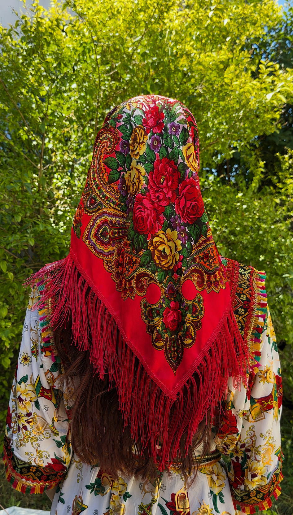 Foulard kabyle à franges Rouge