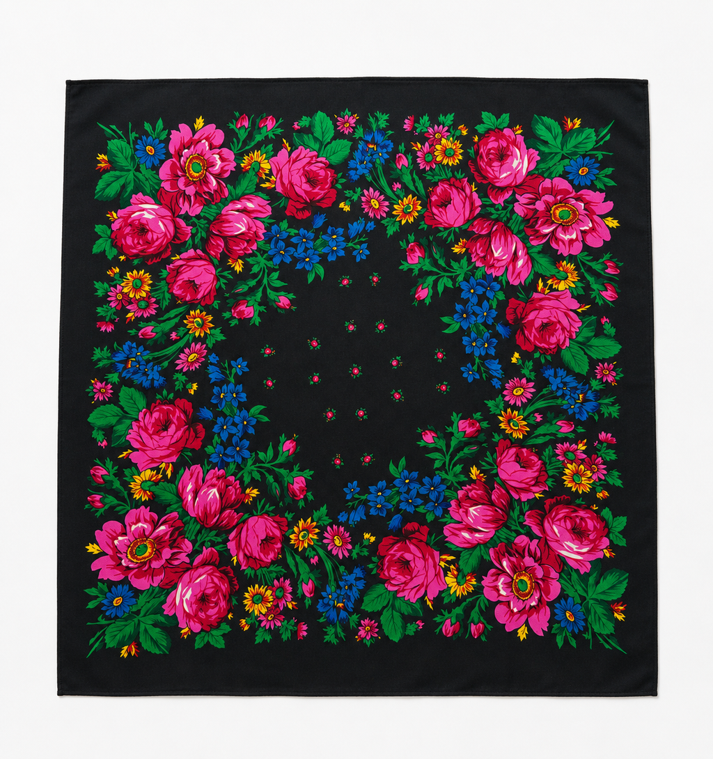 Foulard kabyle traditionnel Noir — Best-seller
